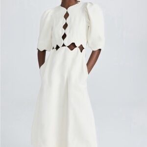 Sea New York Leona Shortsleeve Midi Dress - Cream